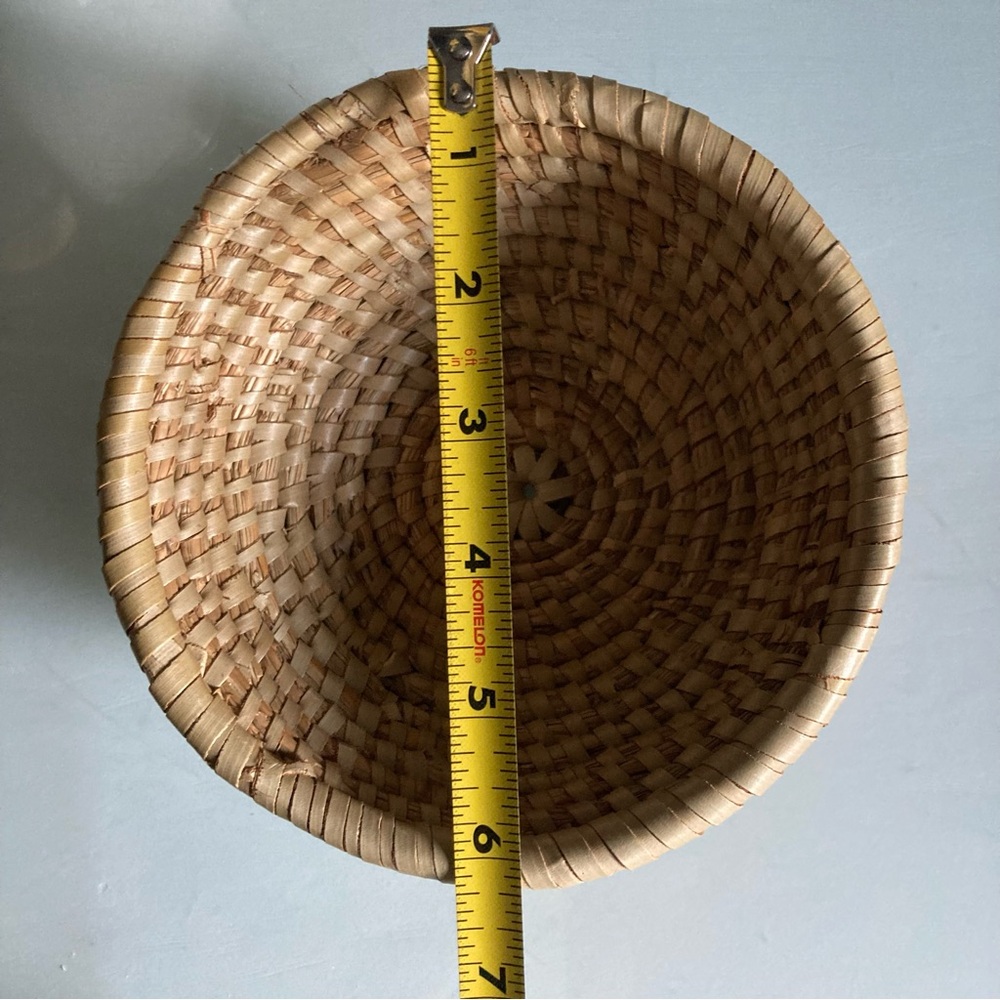Woven Coiled Tan Natural Fiber Basket - Picture 4 of 5